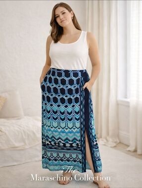 Chico’s Coastal Geometric Maxi Skirt | Size 3